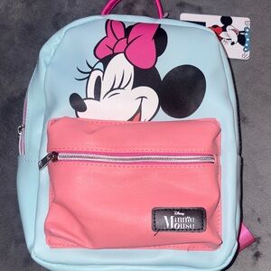 Disney Bioworld Minnie Mouse Kids Backpack - Light Blue and Pink NWT